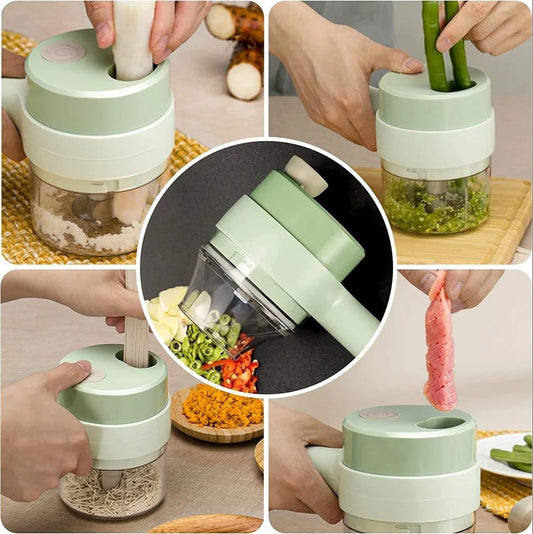 VeggieMaster 4-in-1 Vegetable Cutter Set - Electric & Portable